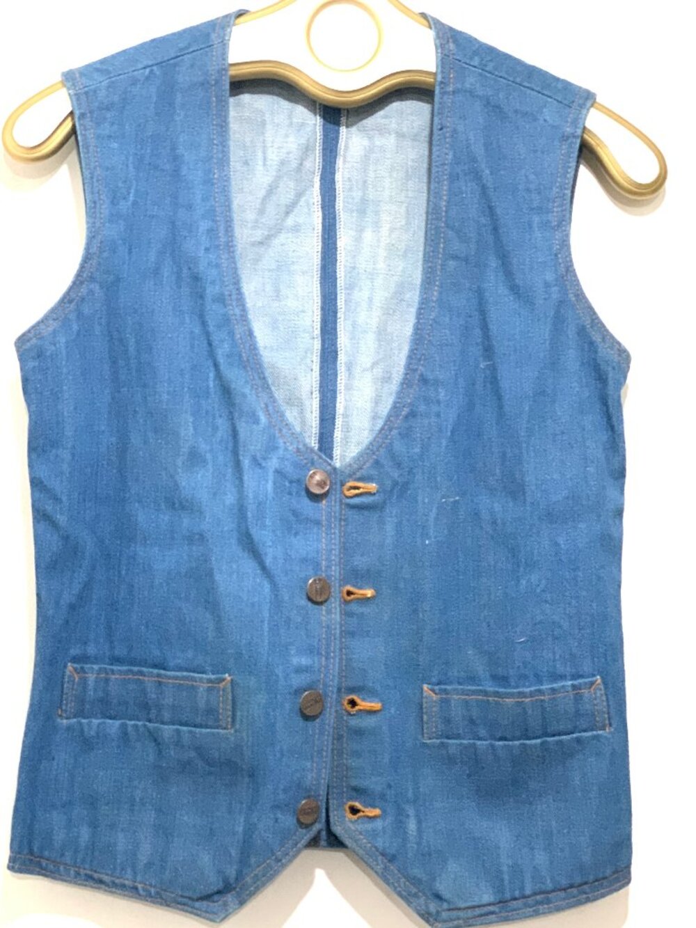 VINTAGE WRANGLER SLIM FIT DENIM VESTS SIZE S